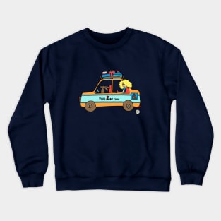 Vintage car with blonde girl Crewneck Sweatshirt